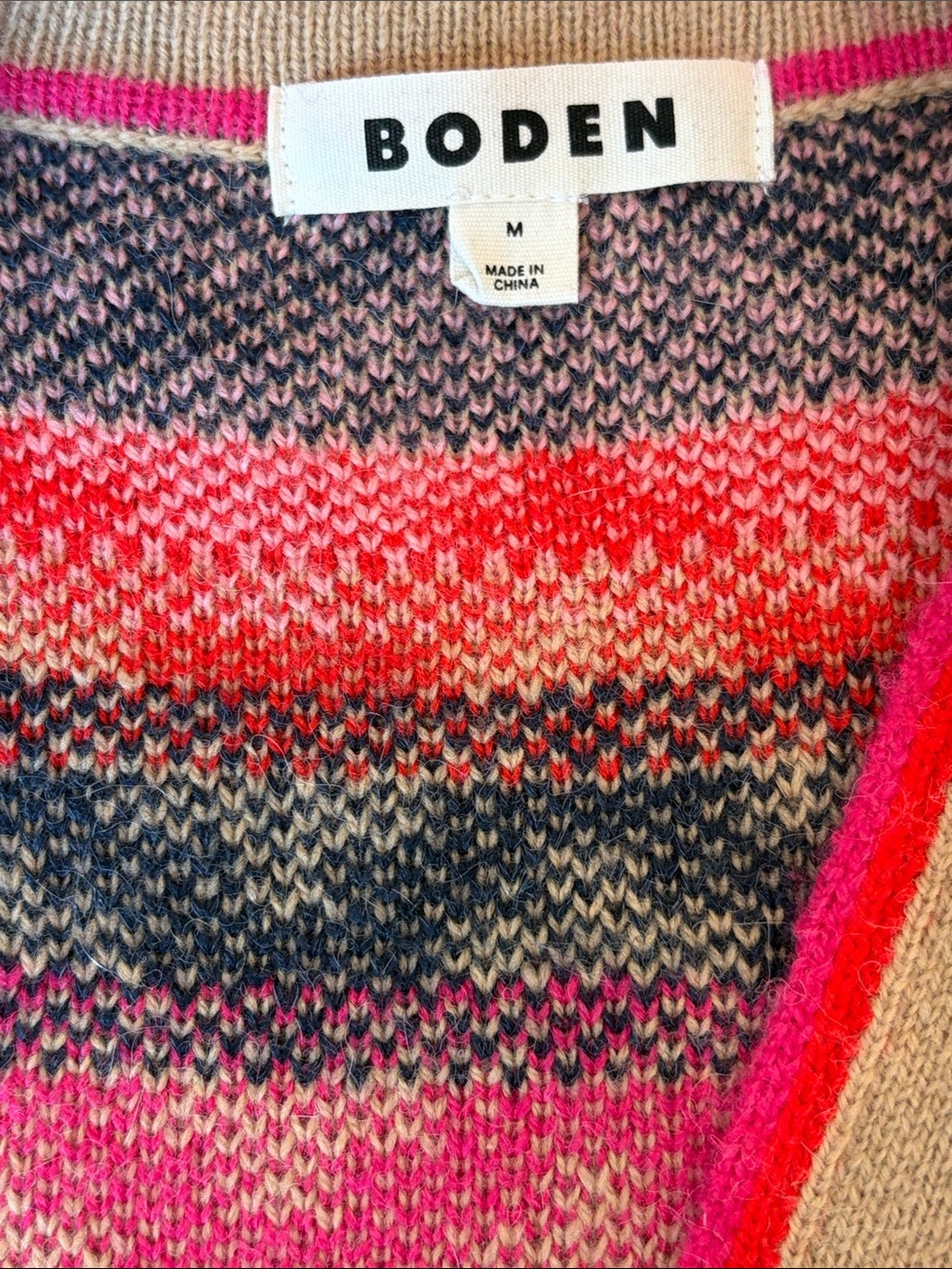 BODEN Patterned Button-Front Women's Cardigan Sweater - Picture 3 of 10